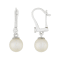 White Cultured Freshwater Pearl 14k White Gold Earrings 7-7.5mm