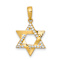 14k Yellow Gold Polished Cubic Zirconia Star of David Pendant