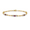 10k Yellow Gold and Rhodium Over 10k Yellow Gold Diamond and Ruby Bracelet