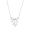Initial M Bow CZ Necklace In Sterling Silver 0.23ctw