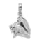 Rhodium Over Sterling Silver Polished 3D Conch Shell Pendant