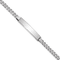Rhodium Over 14k White Gold Flat Curb Link ID Bracelet