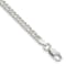 Sterling Silver 4.25mm 6 Side Diamond-cut Flat Double Curb Chain Bracelet