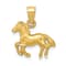 14K Yellow Gold Diamond-cut Horse Pendant