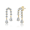 CZ Pear Shape Drop Earrings In 14K Gold Over Brass