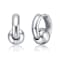 Ball Accent Huggie Earrings In Rhodium Over Brass