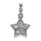 Rhodium Over 14k White Gold Diamond Star Pendant