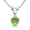 Peridot & Diamond 10K White Gold Pendant With Chain 0.52ctw