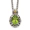 Sterling Silver Antiqued with 14K Accent Peridot Necklace