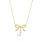 Initial J Bow CZ Necklace In 14K Gold Over Sterling Silver 0.23ctw