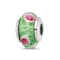 Sterling Silver Green Hand-blown Glass Bead