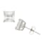 Lab Created White Sapphire Princess Cut 10K White Gold Stud Earrings, 2.8ctw