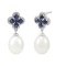 Oval White Freshwater Pearl with Blue Sapphire and Diamond accents 10K
White Gold Dangle Earrings