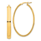 14k Yellow Gold High Polished 1 3/4" Oval Hoop Earrings
