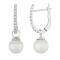 White Cultured Akoya Pearl 14k White Gold Earrings 7-7.5mm