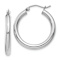 Rhodium Over 14k White Gold 1/1" Polished Tube Hoop Earrings