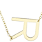 Sideways Initial R Necklace In Solid 14K Yellow Gold 18 Inch