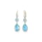 14K Yellow Gold Blue and White Topaz Leverback Dangle Earrings