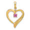 14k Yellow Gold Lab Created Pink Sapphire and Diamond Heart Pendant