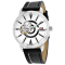 Seapro Men's Elliptic White Dial, Black Leather Strap Watch