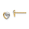 14k Yellow Gold and Rhodium Over 14k Yellow Gold 4.8mm Children's Heart
Stud Earrings