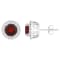 7mm Round Garnet And White Topaz Accent Rhodium Over Sterling Silver
Halo Stud Earrings