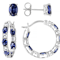 Blue And White CZ Stud And Hoop Earring Set In Platinum-Enhanced
Sterling Silver 5.18ctw