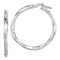 Rhodium Over Sterling Silver Polished Twisted 2.5x30mm Hoop Earrings