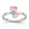 Rhodium Over Sterling Silver Pink Enamel and Cubic Zirconia Dinosaur
Children's Ring