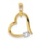 14k Yellow Gold and 14k White Gold Polished Heart Diamond Pendant