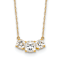 10k Yellow Gold Polished Cable Chain 3-Stone Cubic Zirconia 18.5 Inch Necklace