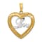 14k Two-tone Gold Diamond-Cut Love Heart Pendant