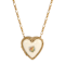 Yellow Base Metal Porcelain Heart Locket Necklace 32"