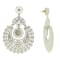 White Iridescent Filigree Drop Floral Earring