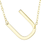 Sideways Initial U Necklace In Solid 14K Yellow Gold 18 Inch