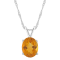 10x8mm Oval Citrine Rhodium Over Sterling Silver Pendant With Chain