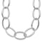 Rhodium Over Sterling Silver 18mm Oval Link 18 inch Necklace