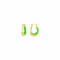 14K Yellow Gold Over Sterling Silver Petite Enamel Slope Huggie Hoops in
Neon Green
