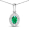 0.56ctw 14K White Gold Zambian Emerald and White Diamond Pendant with 18
inch Cable Chain