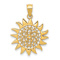 14k Yellow Gold Polished Filigree Sun Pendant