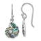 Rhodium Over Sterling Silver Polished Abalone Swirl Shell Dangle Earrings