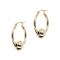 14K Yellow Gold Beaded 3/4" Hoop Earrings