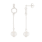 7-8mm Akoya Pearl Rhodium Over Sterling Silver Dangle Earrings