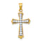 10k Yellow Gold and Rhodium Over 10k Yellow Gold Textured Cubic Zirconia
Cross Pendant