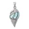 Rhodium Over Sterling Silver Larimar Shell Pendant