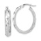 14k Yellow Gold Polished and Twisted 1" Oval Hoop Earrings