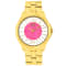 Jivago Women's Fun Pink Dial, Yellow Stainless Steel Watch