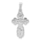 Rhodium Over 14K White Gold Polished Eastern Orthodox Solid Cross Pendant