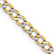 14k Yellow Gold and Rhodium Over 14k Yellow Gold 3.4mm Pave Curb 18 Inch Chain