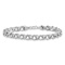 Rhodium Over 14k White Gold 5.5mm Double Link Charm Bracelet